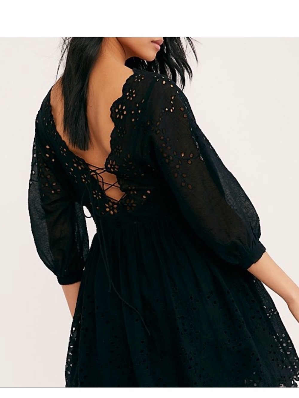 Free People Black Lottie Mini Dress